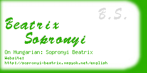 beatrix sopronyi business card